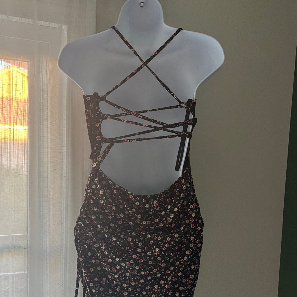 NWOT Floral Black Dress